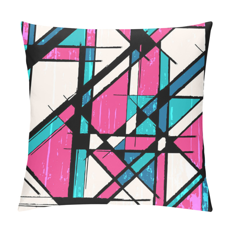 Personality  Abstract Geometric Objects Graffiti Grunge Effect Pillow Covers