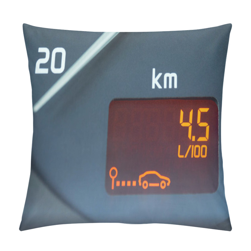 Personality  Low Fuel Consumption Showed By The Car On-board Computer On The Dashboard Pillow Covers