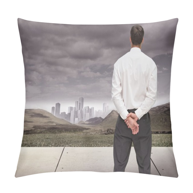 Personality  Businessman Turning His Back To Camera Pillow Covers