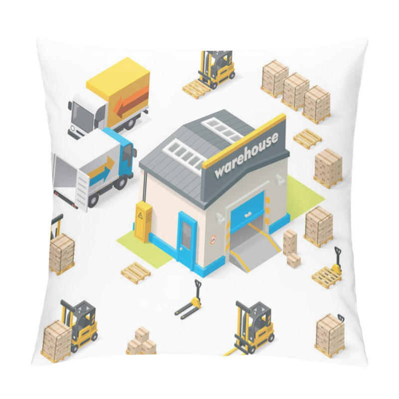 Personality  Vector Isometric Warehouse Pillow Covers