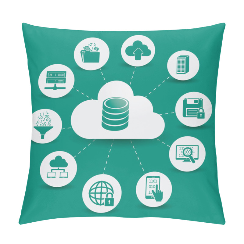 Personality  Database Design, Vector Illustration. Pillow Covers