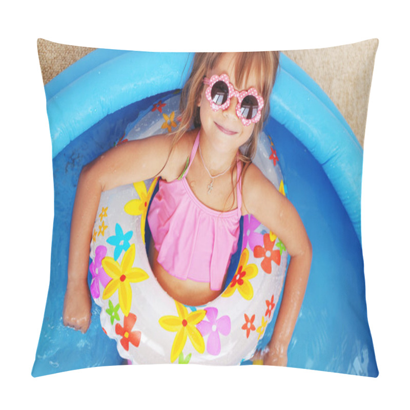 Personality  Child In Swimming Pool Pillow Covers