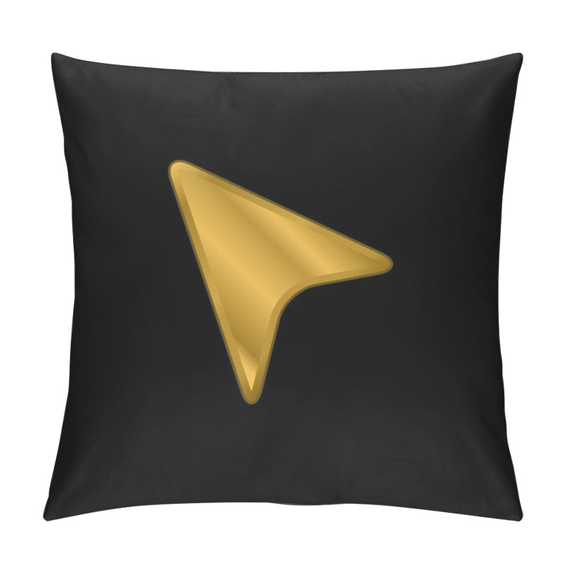 Personality  Black Pointer Gold Plated Metalic Icon Or Logo Vector Pillow Covers