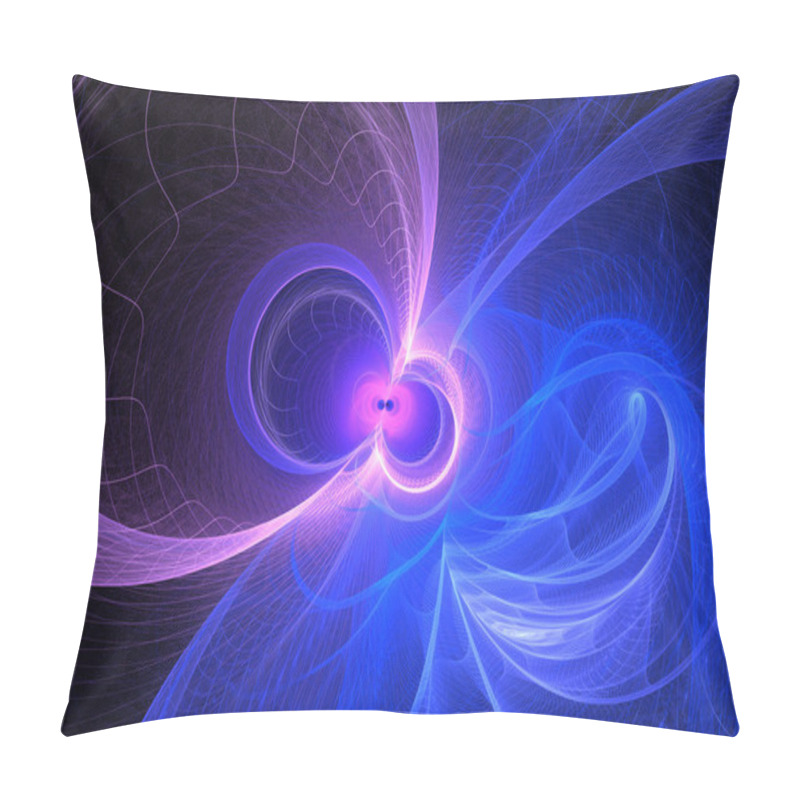 Personality  Fractal Illustration Of Abstract Neon Technology Circles Pillow Covers