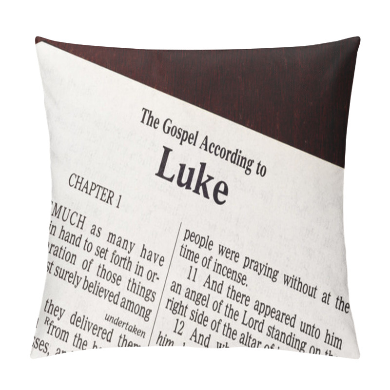 Personality  This Is The King James Bible Translated In 1611.  There Is No Copyright.  Title Page For The Gospel Of Luke Pillow Covers