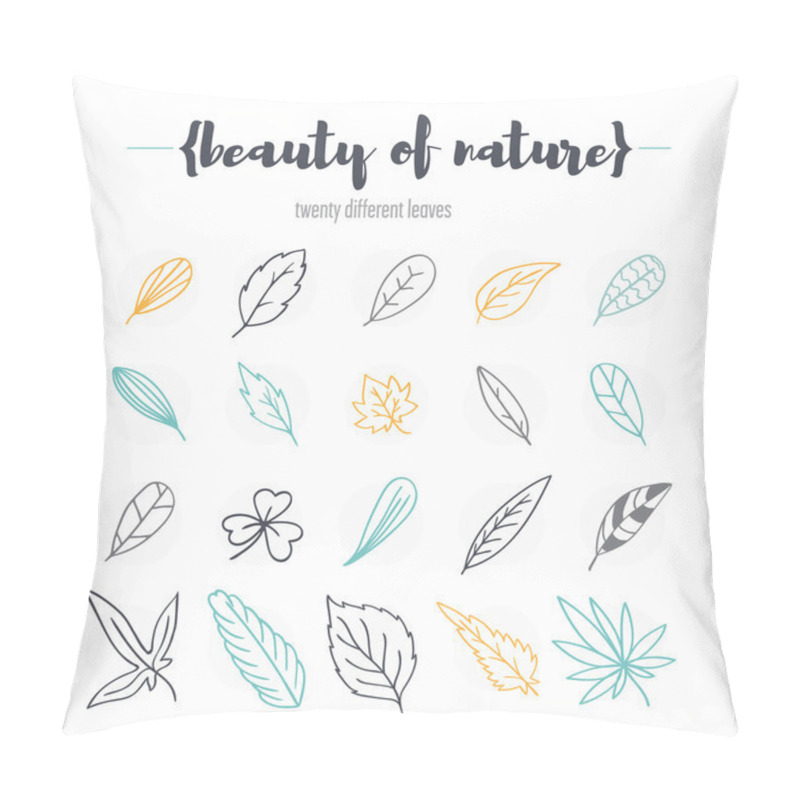 Personality  Set Of Different Leaves. Pillow Covers