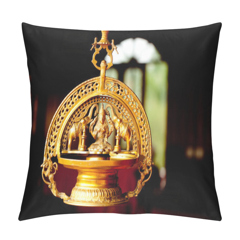 Personality  Gold Indian Goddess And Two Elephant Sculpture Pillow Covers