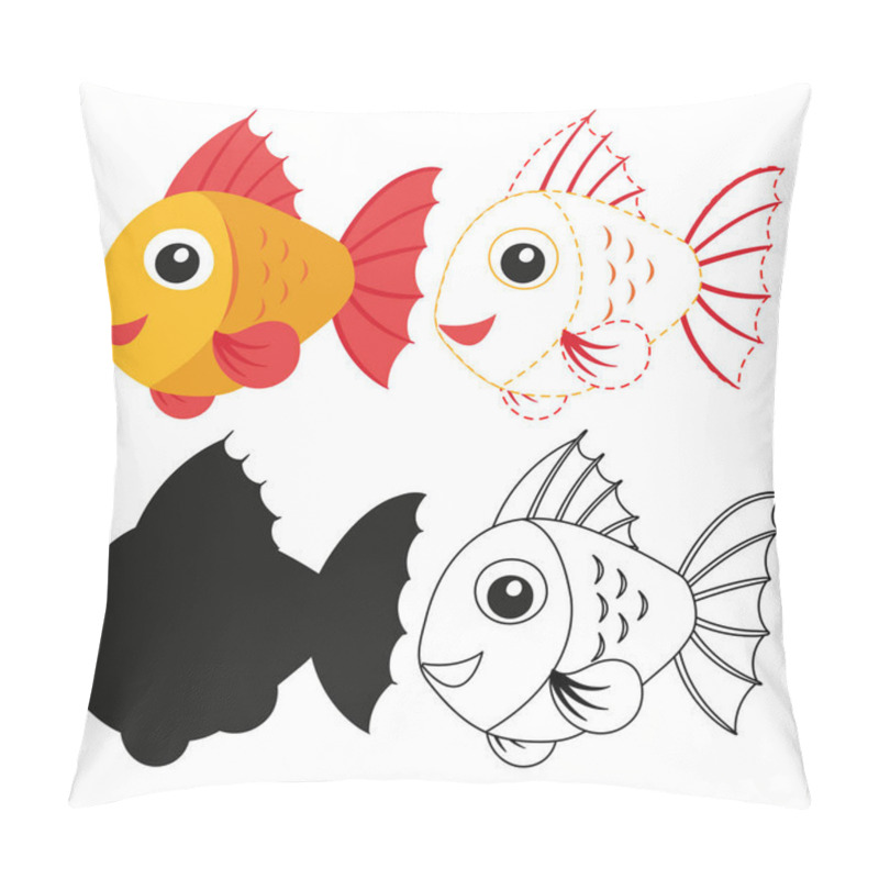 Personality  Fish Worksheet Vector Design, Fish Artwork Vector Design Pillow Covers