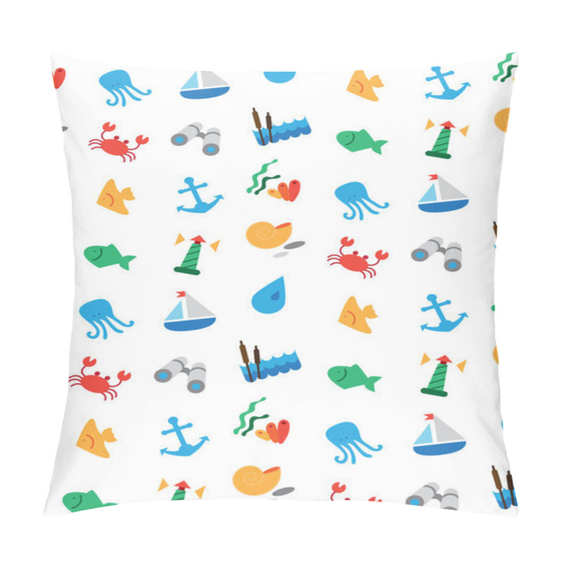 Personality  Isolated Marine And Fishing Seamless Pattern Pillow Covers