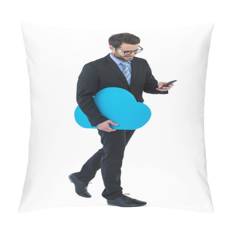 Personality  Businessman Text Messaging On Mobile Phone Pillow Covers