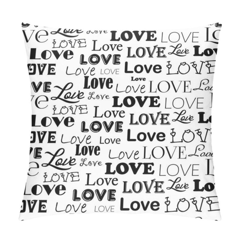 Personality  Seamless Pattern With Word Love Pillow Covers