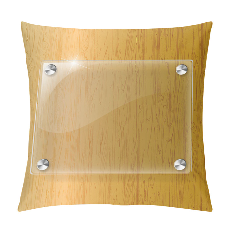 Personality  Glass Plate On Wood Background Pillow Covers