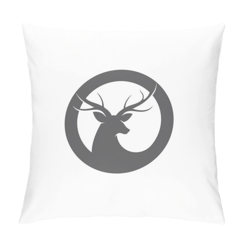 Personality  Deer Icon Vector Illustration Design Logo Pillow Covers