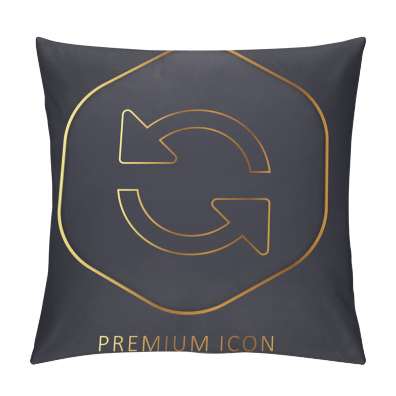 Personality  Arrows Couple Counterclockwise Rotating Symbol Golden Line Premium Logo Or Icon Pillow Covers