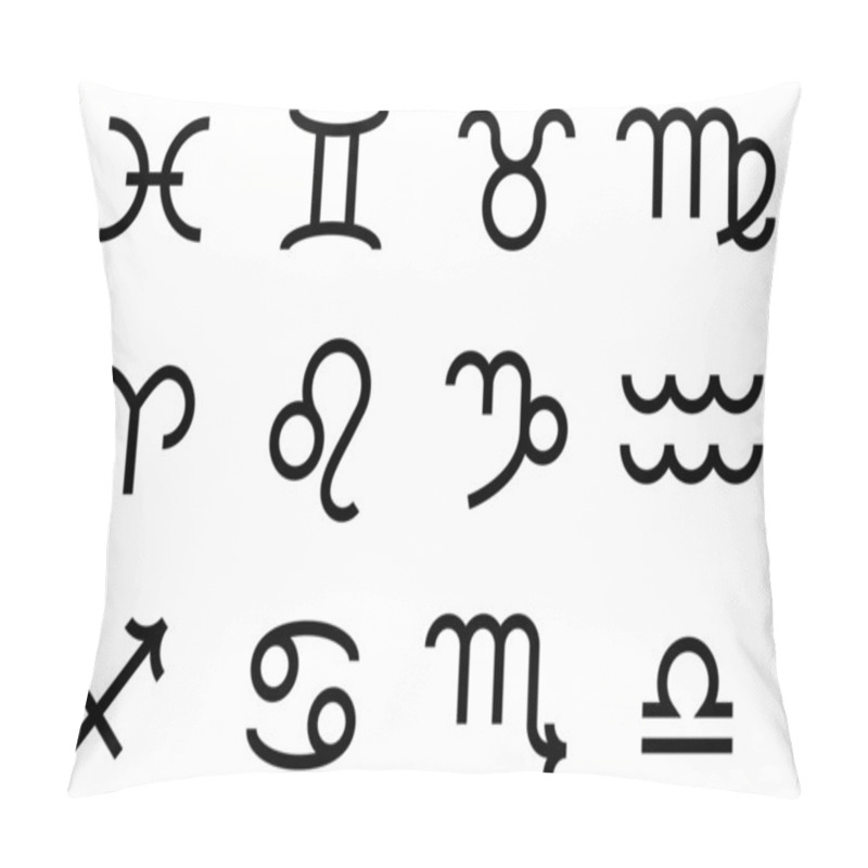 Personality  Zodiac Sign Icons Pillow Covers