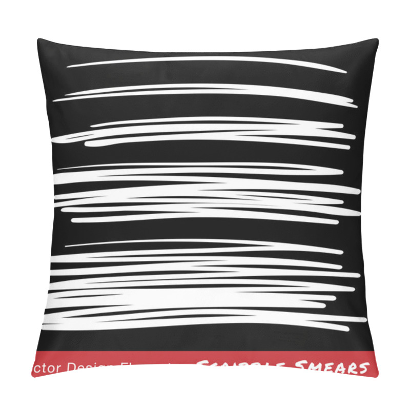 Personality  Set Of White Hand Drawn Scribble Smears Pillow Covers