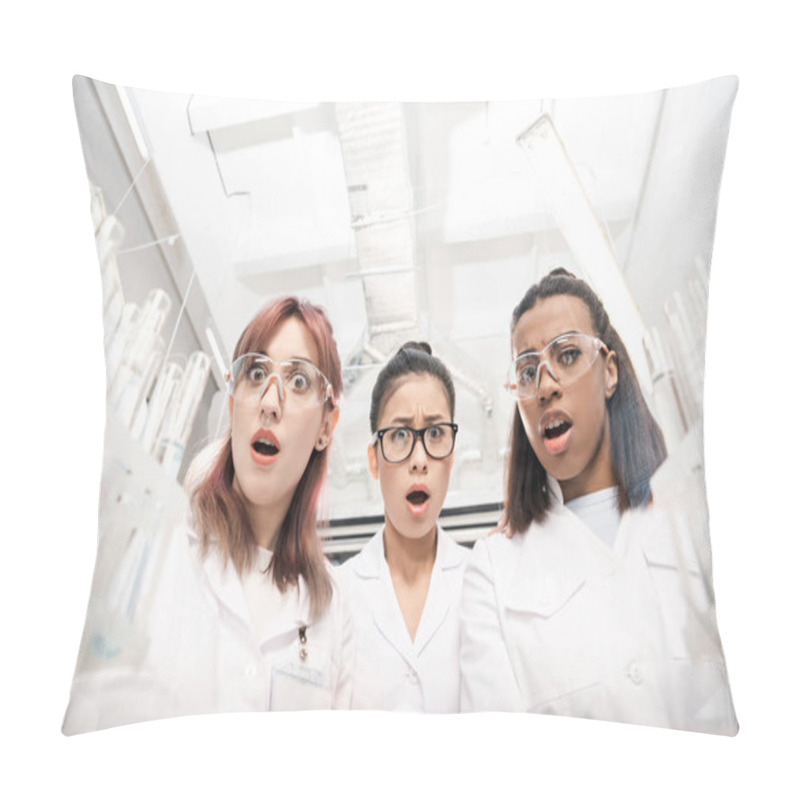 Personality  Scientists Group In Laboratory Pillow Covers