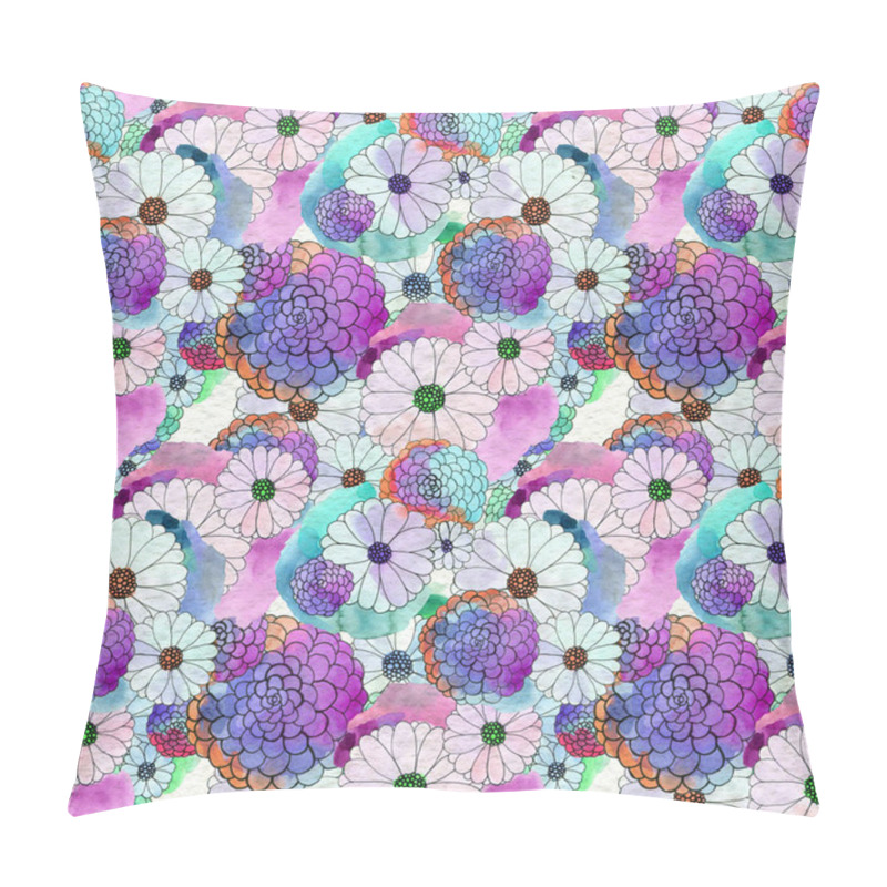 Personality  Seamless Floral Pattern With Asters And Daisy Flowers Pillow Covers