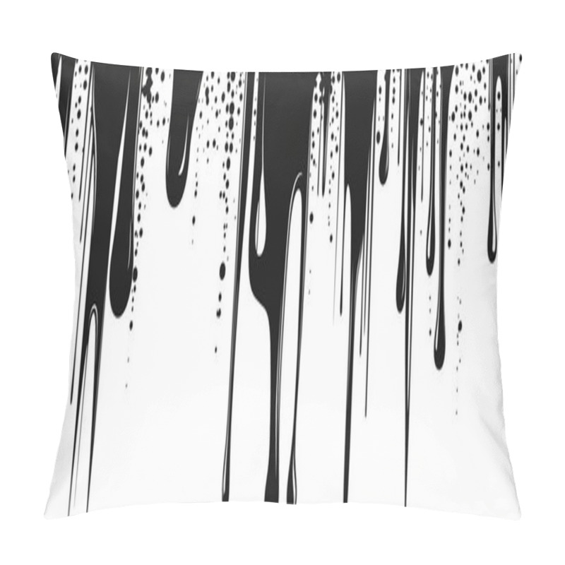 Personality  Pattern Bold Black And White Dripping Paint Vector Art - Minimalist Grunge Design Pillow Covers