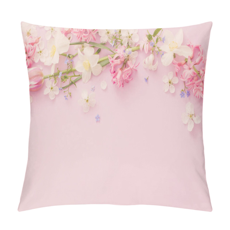 Personality  Beautiful Spring Flowers On Paper Background Pillow Covers