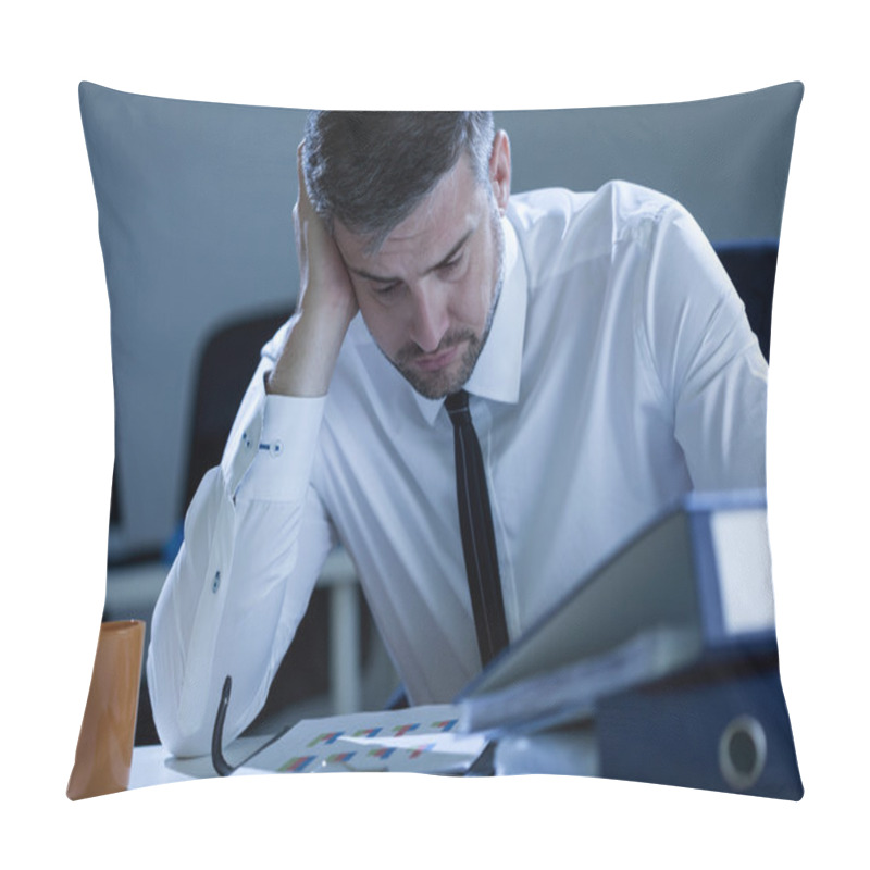 Personality  Man Working Late At The Office Pillow Covers