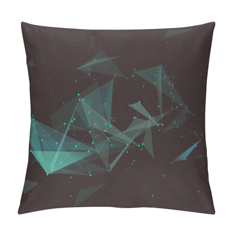 Personality  Abstract Composition, Emerald Diamond Facets, Crystal Faces, Turquoise Dots, Lines Startup Display, Green Polygonal Backdrop Surface, Space Sky Wallpaper, Fancy Screen Saver, Shining Stars Capture, Brisht Light Rays, Web Site Font, EPS10 Illustration Pillow Covers