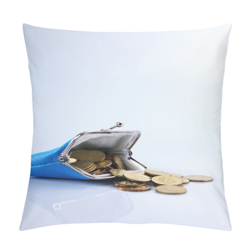 Personality  Coins In The Blue Wallet Pillow Covers