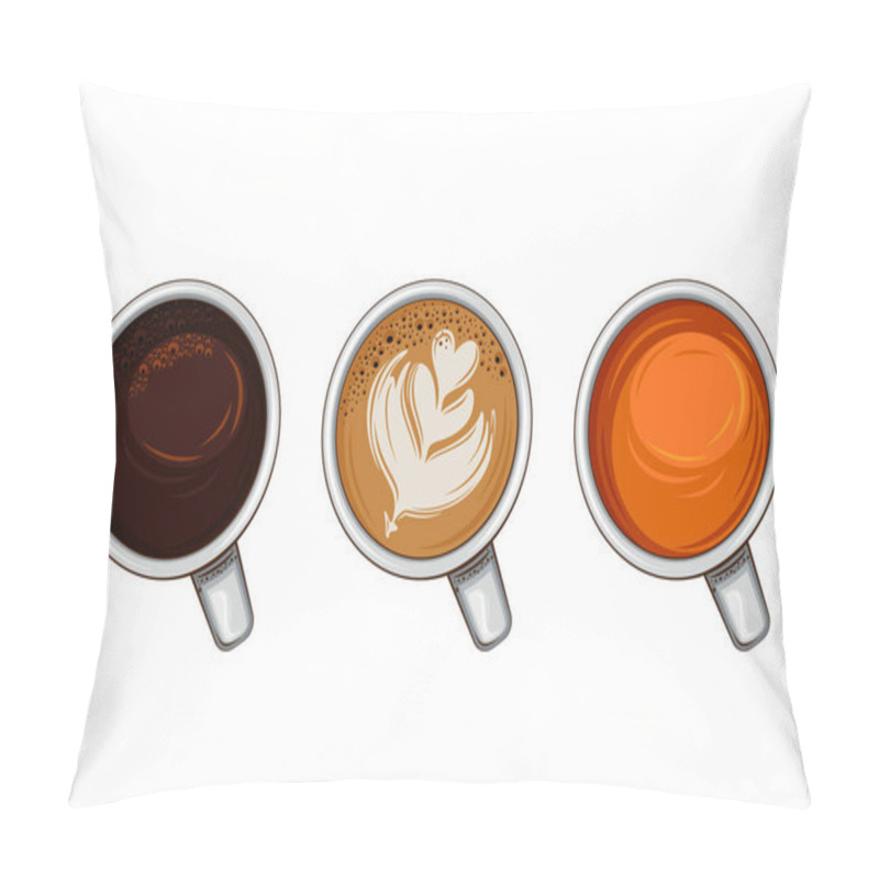 Personality  Cup Of Coffee Collection Top View Pillow Covers