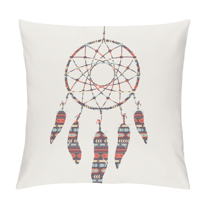 Personality  Vector Illustration Of Dream Catcher With Ethnic Pattern Pillow Covers