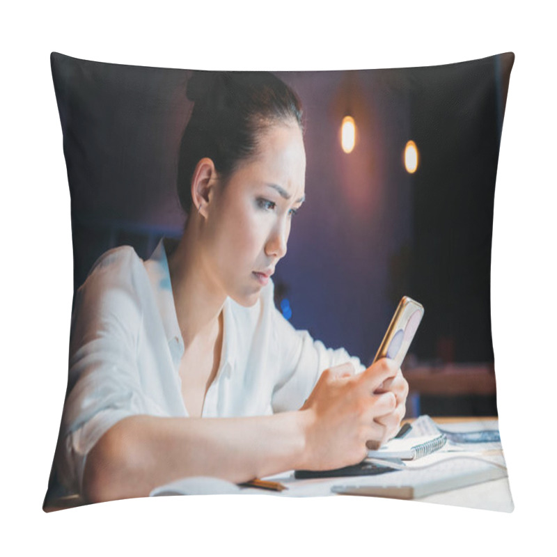 Personality  Businesswoman Working Late In Office  Pillow Covers