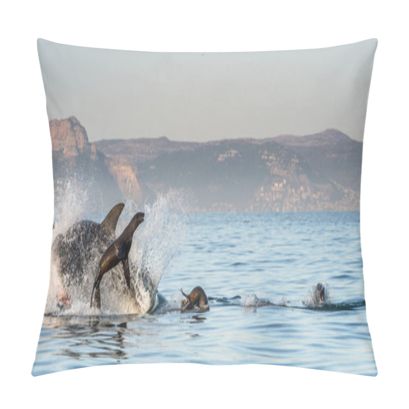 Personality  Great White Shark Breaching In An Attack Pillow Covers