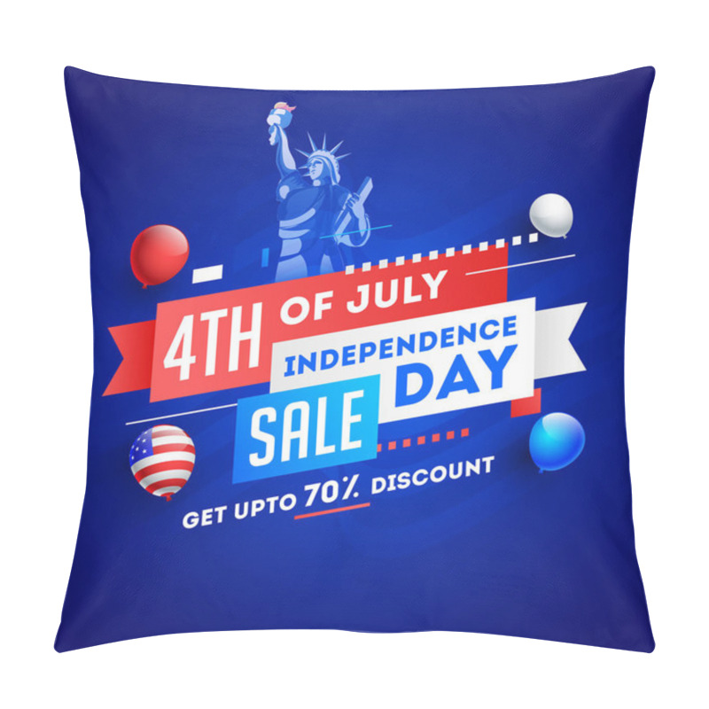 Personality  4th Of July, Independence Day Sale Poster Or Template Design Wit Pillow Covers