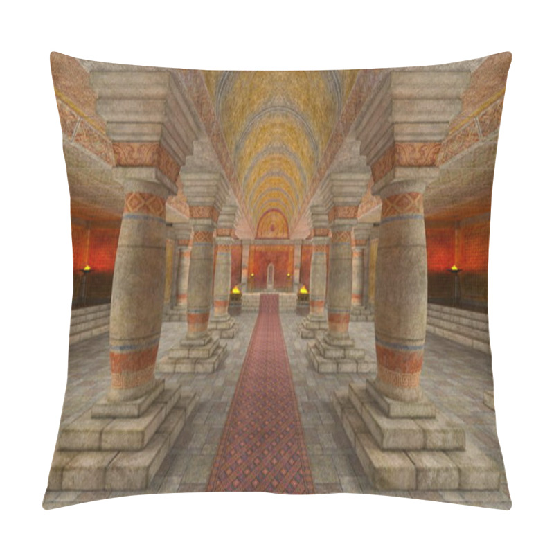 Personality  3D CG Rendering Of The Underground Temple. Pillow Covers