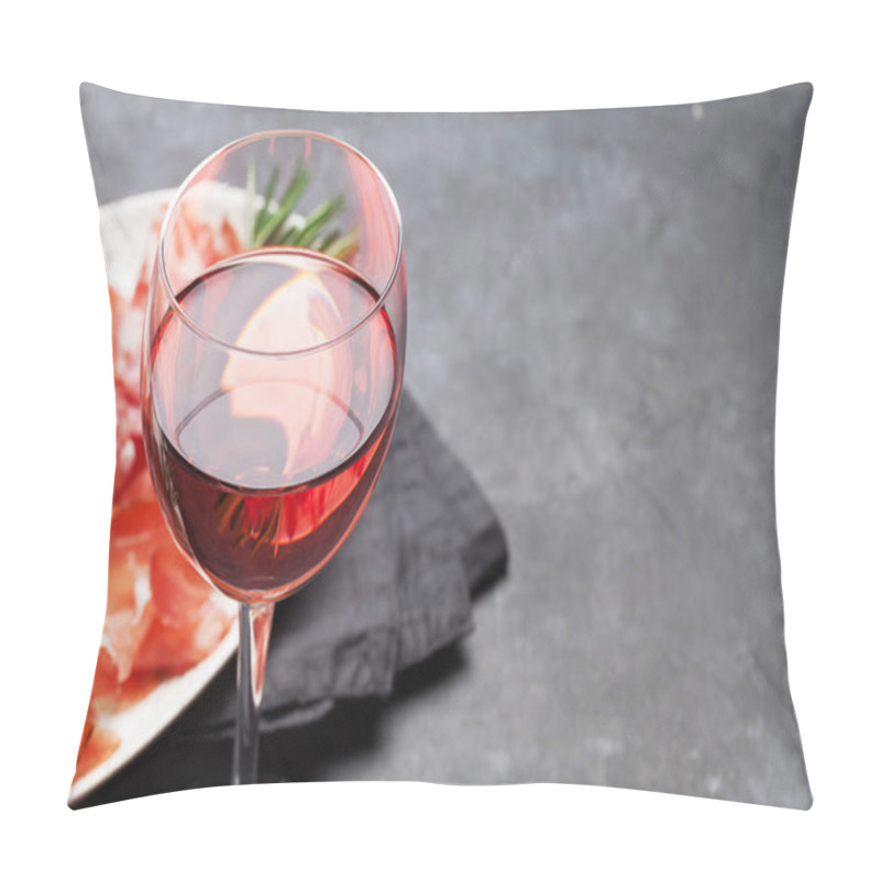 Personality  Spanish Jamon, Prosciutto And Wine Glass Pillow Covers