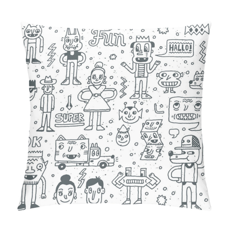 Personality  Cartoon Funny Wacky Doodle Set Pillow Covers