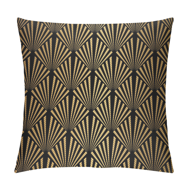 Personality  Art Deco Pattern. Seamless Black And Gold Background. Pillow Covers