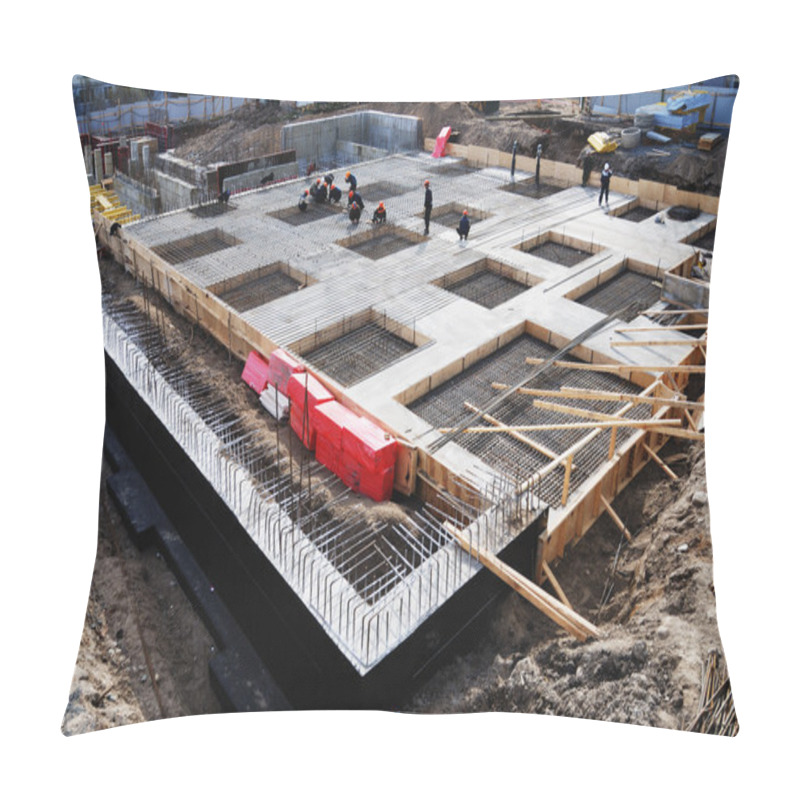 Personality  Construction Of Concrete Foundation Of Building Pillow Covers