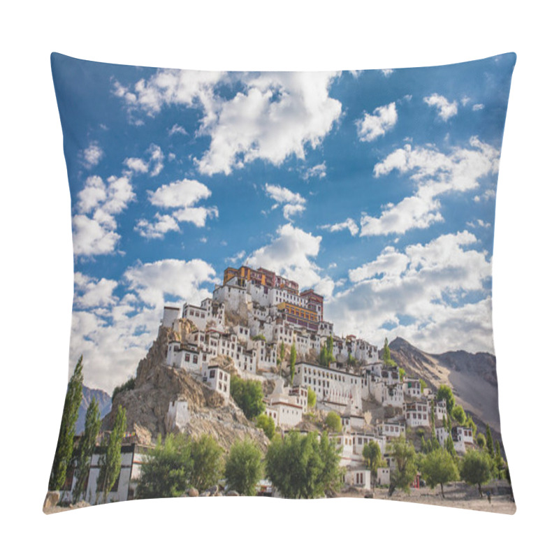 Personality  Thiksey Monastery In Ladakh, India. Pillow Covers