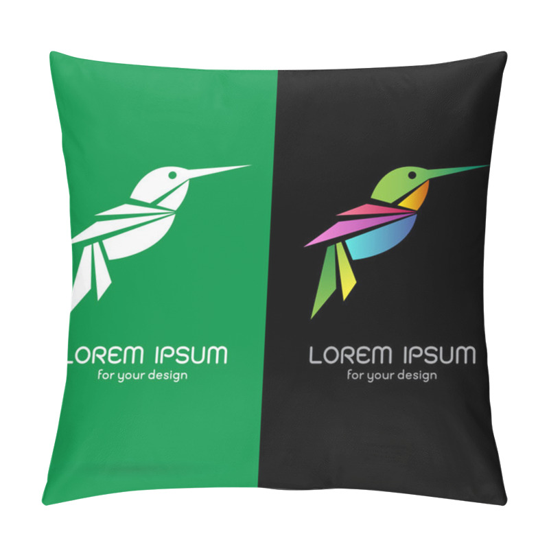 Personality  Vector Image Of An Hummingbird Design On White Background And Bl Pillow Covers