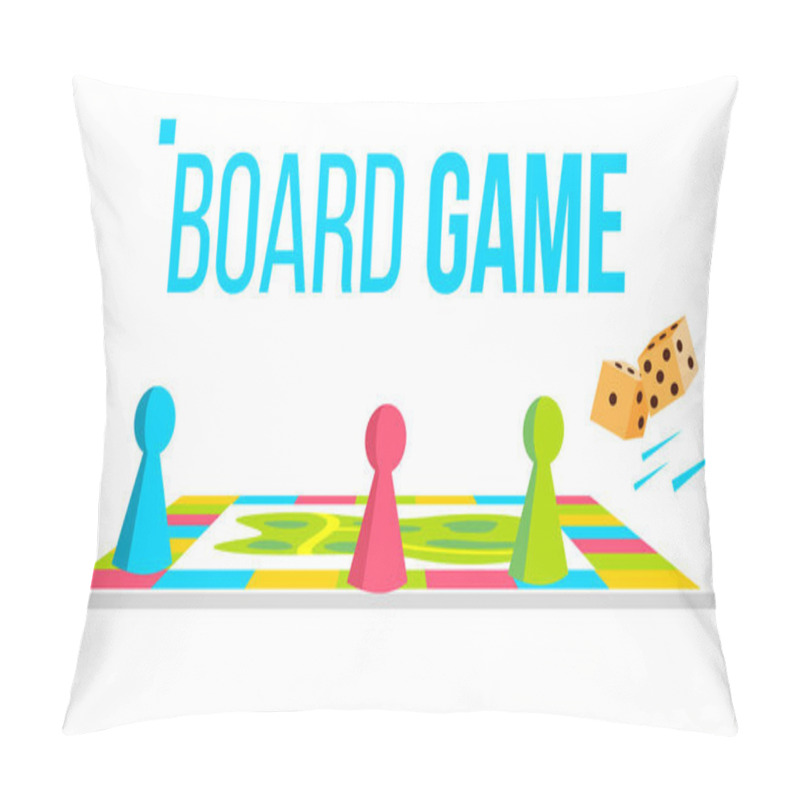 Personality  Board Game Vector. Field Space. Logical Table Game For Kids. Isolated Flat Cartoon Illustration Pillow Covers