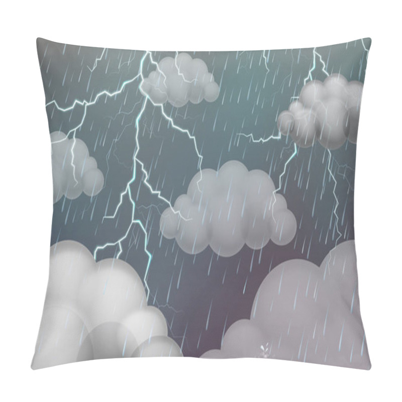 Personality  Sky Scene With Thunders And Rain Pillow Covers