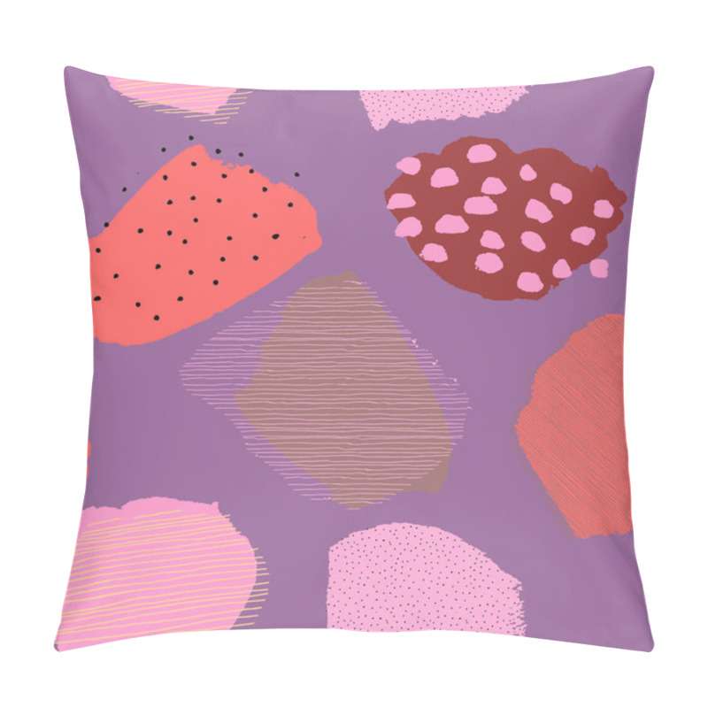 Personality  Collage Contemporary Abstract Berries Seamless Lilac Pattern Pillow Covers