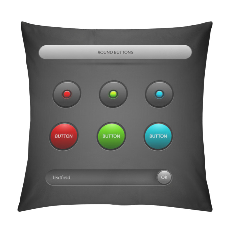 Personality  Vector Set Of Round Buttons. Pillow Covers