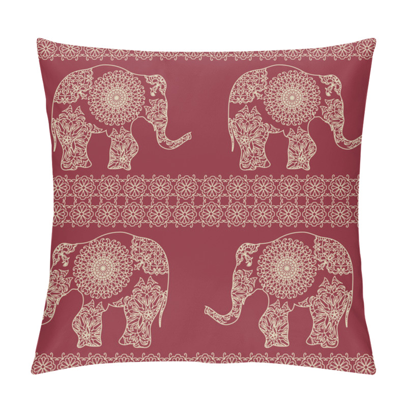 Personality  Elephant Seamless Monochrome Pattern Pillow Covers