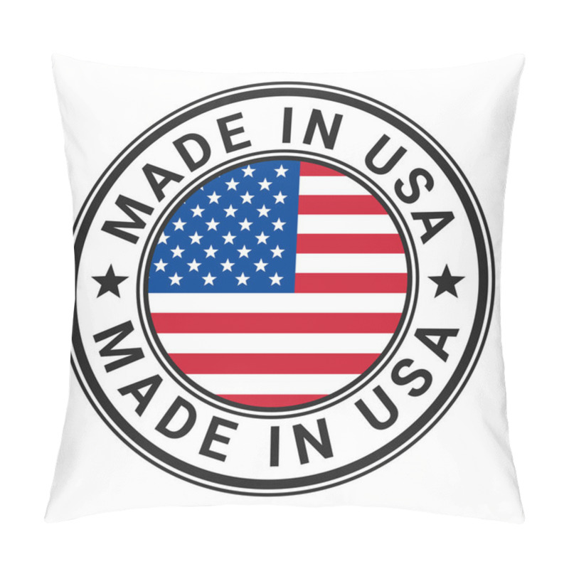 Personality  Made In USA Stamp Sticker With Flag Vector Illustration Pillow Covers