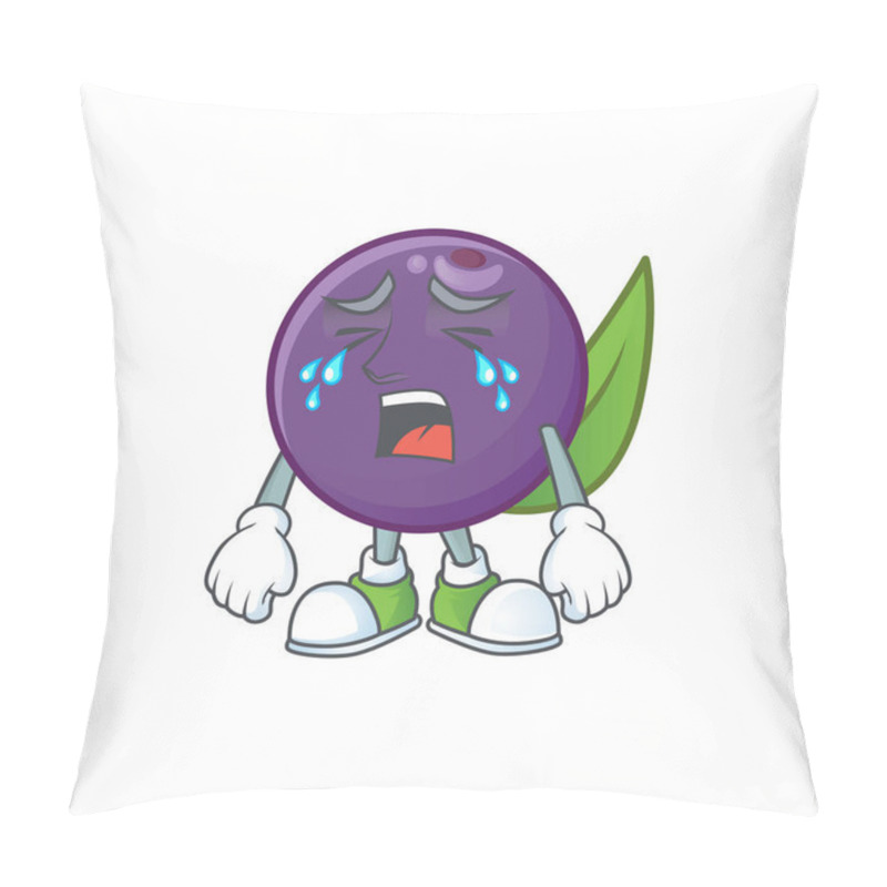 Personality  Crying Acai Berries Cartoon Character With Mascot Pillow Covers