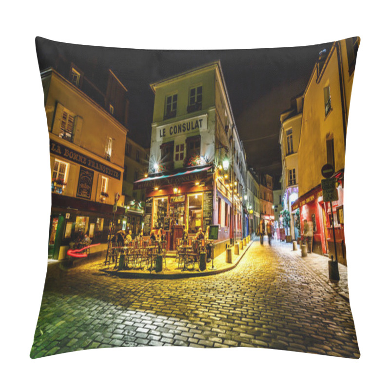 Personality  View Of Typical Paris Cafe Le Consulat On Montmartre, France Pillow Covers