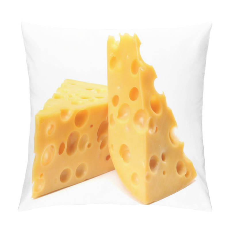 Personality  Piece Of Cheese Isolated On White Background Pillow Covers