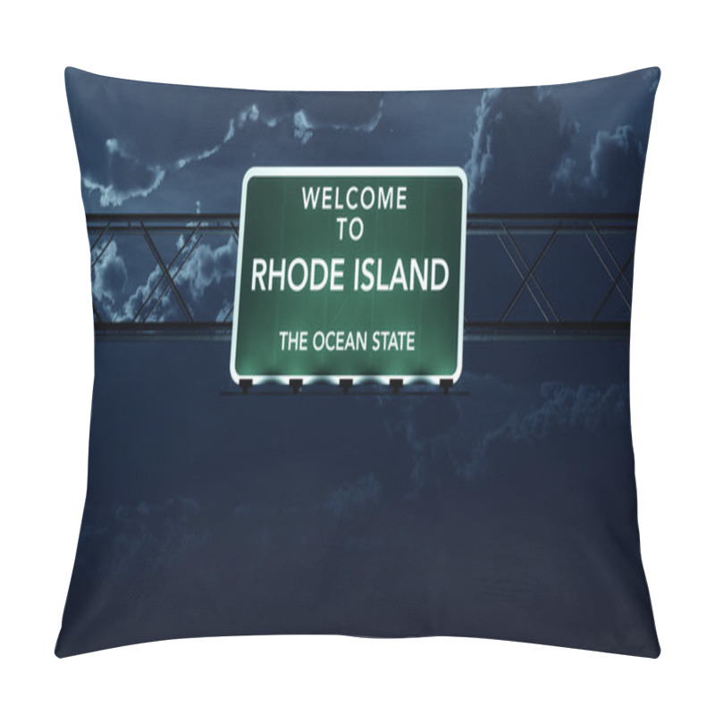 Personality  Rhode Island USA State Welcome To Highway Road Sign Pillow Covers