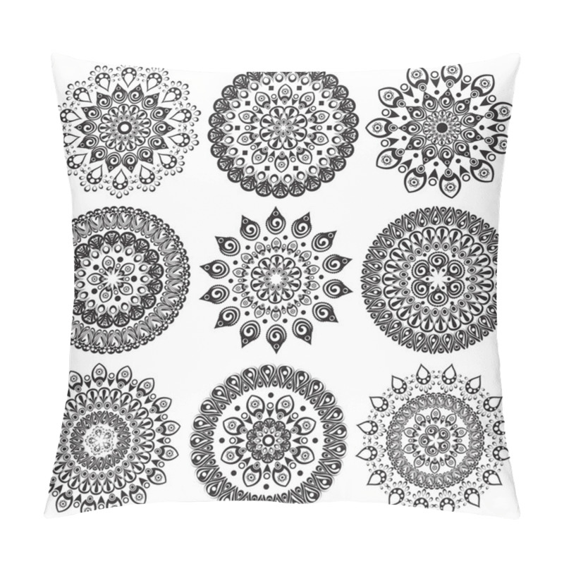 Personality  A Set Of Beautiful Mandalas And Lace Circles Pillow Covers